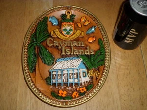 "CAYMAN ISLANDS", Ceramic SOUVENIR WALL PLAQUE / DISH [HAND PAINTED] #1991 yr. - Picture 1 of 8