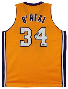 Shaquille O'Neal Authentic Signed Yellow Pro Style Jersey BAS Witnessed - Picture 1 of 3