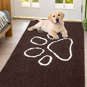 Door Mat,Muddy Paws,Absorbent Dirt Trapper Non Slip Quick Dry Washable 71x46" - Picture 1 of 8