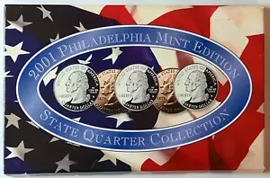 2001 Philadelphia Mint 5-Coin State Quarter BU Set w/ COA - Picture 1 of 5
