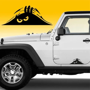 Car Peeking Monster Funny Angry Sticker Waterproof Decal Vinyl Black Universal - Picture 1 of 20