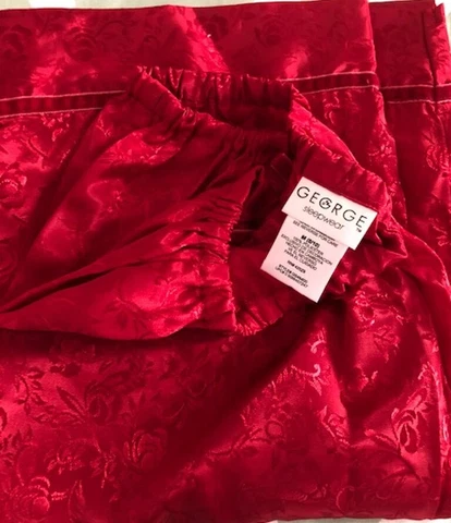 George Women’s Red  Bottom Pajamas Silky Sleep Pants Med 8/10 Cover