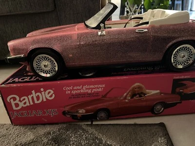 Vintage 1994 Barbie Jaguar XJS Car Sparkling Pink Glitter Convertible - Image 1 of 4