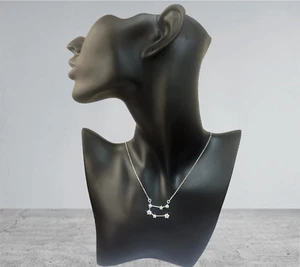 Collana donna argento 925 rodiato zirconi Costellazione segno zodiacale Gemelli - Foto 1 di 5