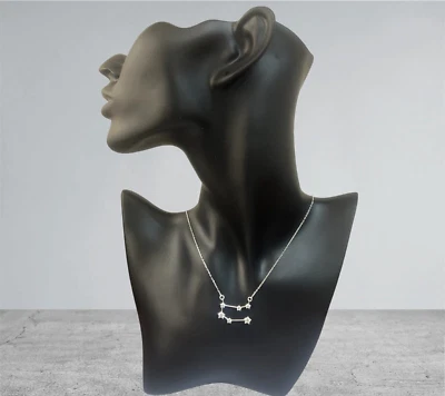 Collana donna argento 925 rodiato zirconi Costellazione segno zodiacale Gemelli - Immagine 1 di 4