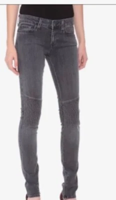New $175 Vince Camuto Womens Grey Moto Riding Skinny  Stretch Jeans Size 2 J10 - Image 1 of 4