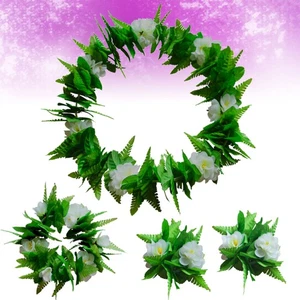  4pcs In 1 Set Party Garland Artificial Flower Leaves Headband Necklace Bracelet - Picture 1 of 12