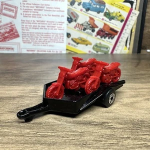 Matchbox Lesney Motorcycle Trailer - Black with Red Bikes Loose 1/64 Scale - Picture 1 of 15