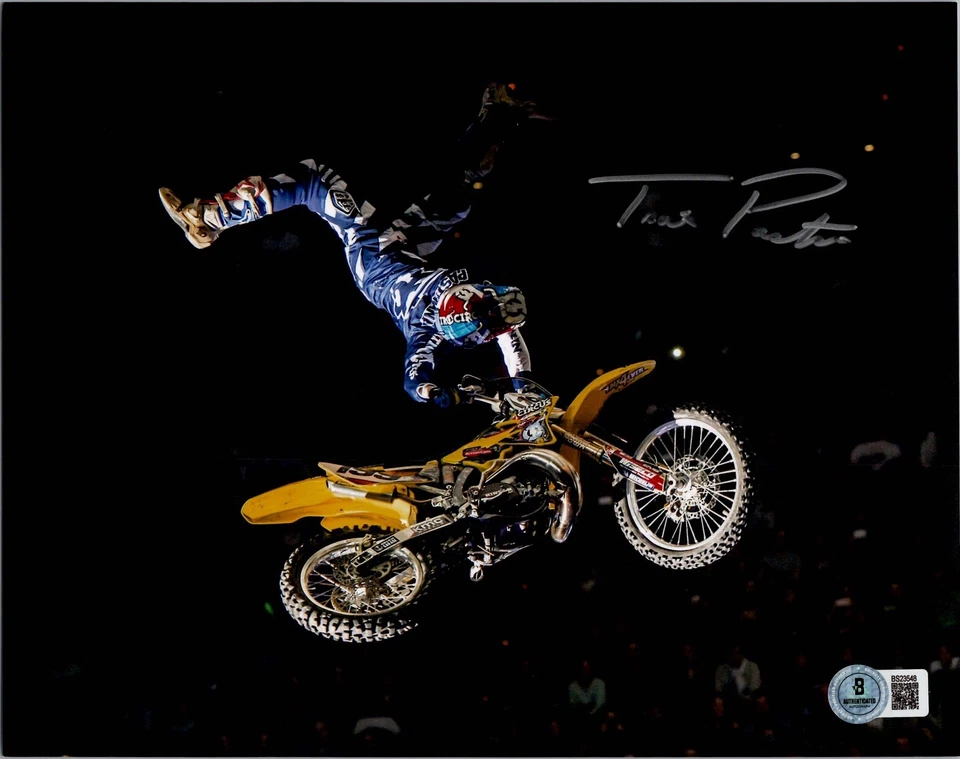 FOTO AUTOGRAFIADA FIRMADA POR TRAVIS PASTRANA 8X10 MOTOCROSS X JUEGOS BECKETT BAS CERTIFICADO DE AUTENTICIDAD Foto 1 de 1