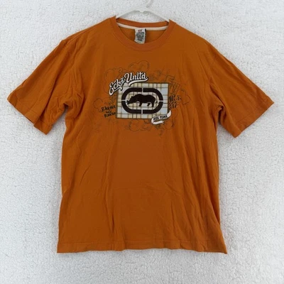 Camisa Ecko Unltd Rhino Para Hombres XL Naranja Gráfico Logo Clásica Ropa de Calle Camiseta Urbana Foto 1 de 4