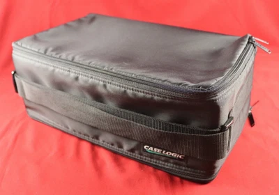 VTG CASE LOGIC Double Sided 60 Cassette Storage Carrying Case 14"x8"x5.5" wStrap - Image 1 of 4
