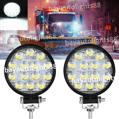 雪犁 4 英寸 白色 LED 工作灯 卡车 拖拉机 车头灯 拖拉机 suv utv — 第 1/4 张图片