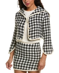 Hl Affair Tweed Crop Jacket Women's White M - Picture 1 of 3