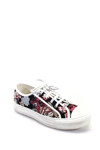 Christian Dior Womens Black Embroidered Detail Fashion Sneakers Shoes Size 10.5 - Picture 1 of 6