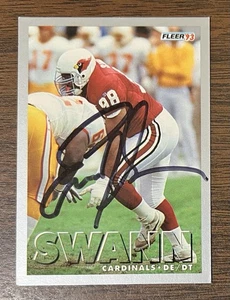 ERIC SWANN AUTOGRAPHED 1993 FLEER FOOTBALL CARD # 165 PHOENIX CARDINALS - Picture 1 of 19