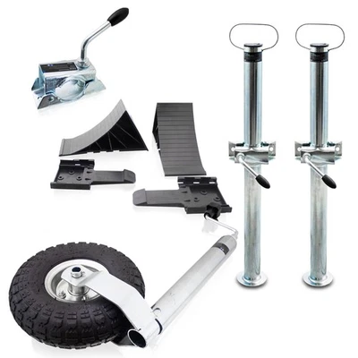 Anhängerstützen Anhängerstützrad Klemmschellen Anhängerzubehör Set 10tlg Bituxx® - Bild 1 von 4