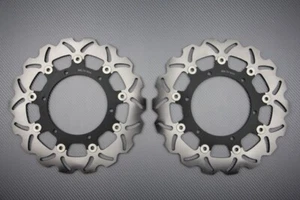 Pair Wave Floating Front Brake Discs 300mm YAMAHA FAZER 1000 FZ1-S RN16 2001-05 - Picture 1 of 2