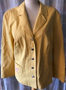 Kombi Élégant Timeless Women's Jacket Blazer Size 46 Yellow Cotton Butterflies - Picture 1 of 11