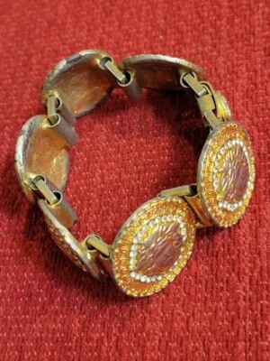 VERSACE позолоченный медуза со стразами цепочка браслет браслет GP NOBOX - Изображение 1 из 4