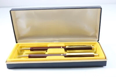 Vintage Gallé Dark Burgundy Ballpoint & Mechanical Pencil (Cased & Ink) - Image 1 of 4