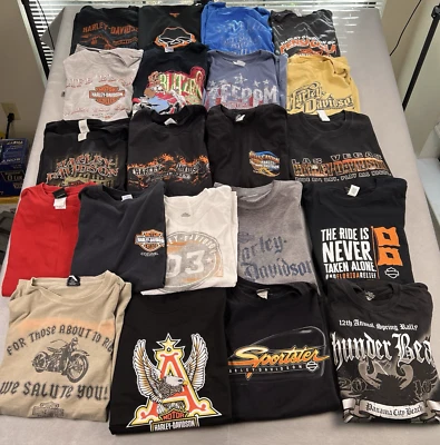 Harley Davidson Mix Shirt Bundle Men’s 2XL-3XL Lot Of 21 Graphic VTG Y2K Modern - Image 1 of 4