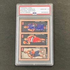 2008-09 Fleer #239 Jason Thompson Signed Card AUTO 10 PSA Slabbed RC Kings