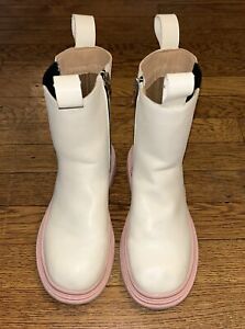 White Boots With Pink Soles
