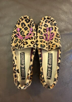 Mocasines para mujer Juicy Couture con estampado de leopardo pelo de becerro mocasines morados - talla 6M nuevos sin etiquetas Foto 1 de 4