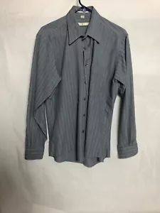 Camicia vintage anni '70 a righe abbottonata top con colletto morbido e leggero taglia 16 - Foto 1 di 3