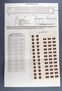 ALITALIA DOUGLAS DC-9 SEAT ASSIGNMENT BOOKLET AIRLINE SEAT MAP CHART STICKERS AZ - Picture 1 of 2
