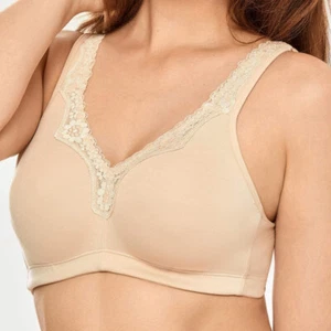 UK Ladies Plus Size Cotton Everyday Comfort Support Non Wired UnPadded Full Bra - Picture 1 of 35