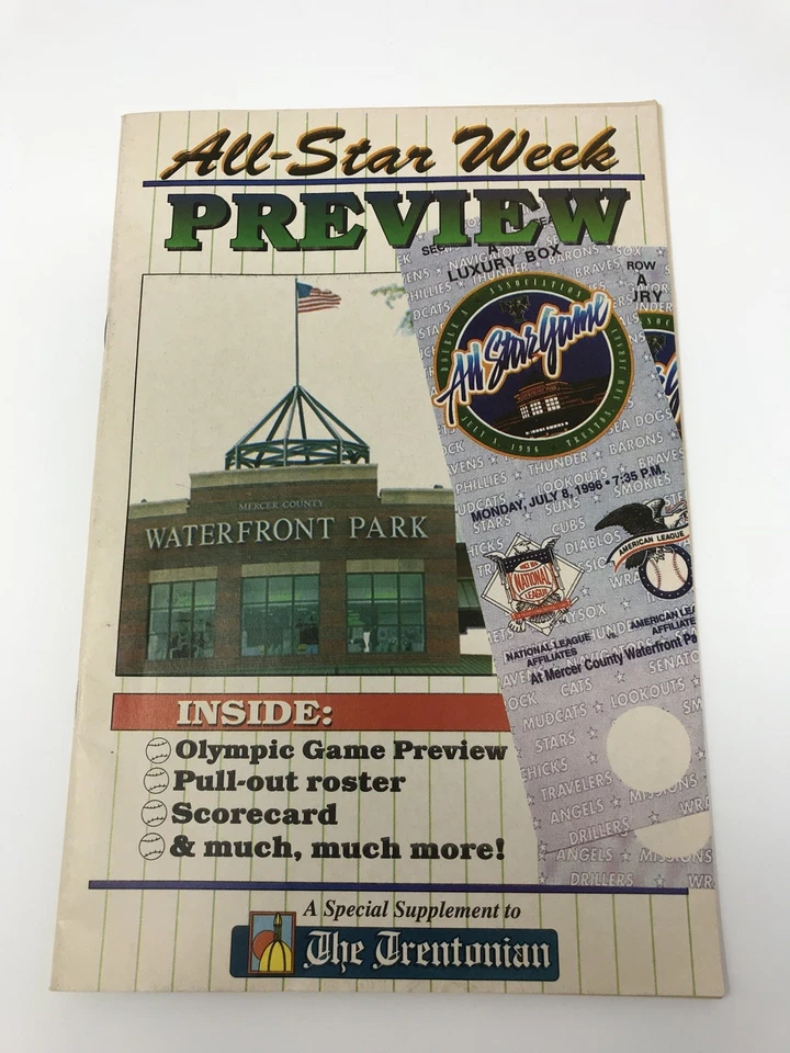 Trentonian Newspaper Special Preview July 1996 AA All-Star Game Trenton Thunder - Imagem 1 de 4