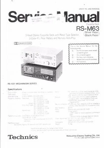Technics Service manual für RS-M 63  Copy - Picture 1 of 1