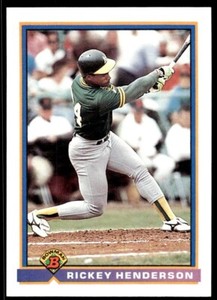 1991 Bowman Baseball Rickey Henderson Oakland Athletics #213