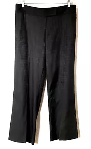 Zanella Houndstooth Libby Trousers Pants Womens 10 Dark Gray Wool Made in Italy - Picture 1 of 15