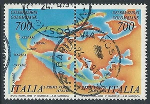 1990 ITALIEN GEBRAUCHT DITTICO COLOMBO - PK - Bild 1 von 1
