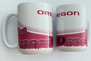 NCAA Oregon Ducks Set of 2 Jumbo 15 oz Coffee Tea Mugs Cups Mom - Picture 1 of 1