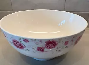 White Jade Porcelain Cheng's Bowl 7” with Pink Roses - beatutful flowers China - Picture 1 of 8