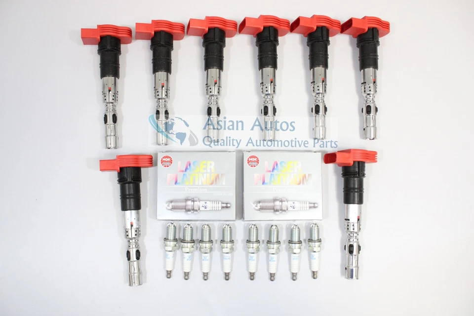 Bobinas de encendido OEM Eldor bujías NGK para Audi S4 4,2 L 2004-2009 Foto 1 de 1