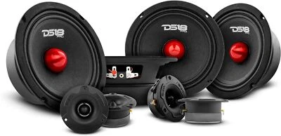 DS18 Car Speakers Package 4x Speakers 6.5" Mid Range & 4x Super Bullet Tweeters