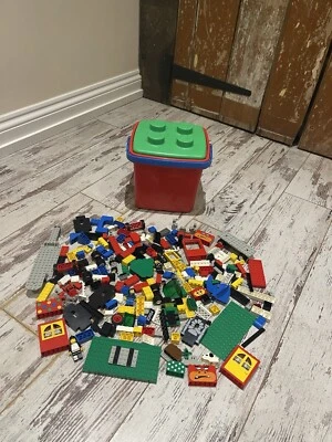 Lego Vintage Mixed Bundle Figures Accessories And Building Bricks With Bucket - Image 1 of 4