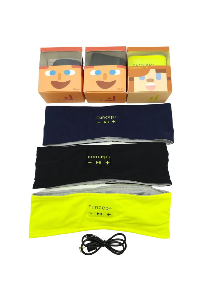 Комплект из 3 беспроводных наушников на наголовной ленте Funcept Bluetooth для сна с моющимся микрофоном - Изображение 1 из 4