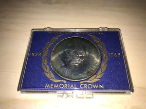 Moneda conmemorativa de la corona de Winston Churchill 1965 Inglaterra Elizabeth - Imagen 1 de 9