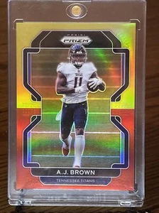 2021 Panini Prizm A.J. Brown Yellow & Red SSP /39 Titans Eagles - Picture 1 of 3