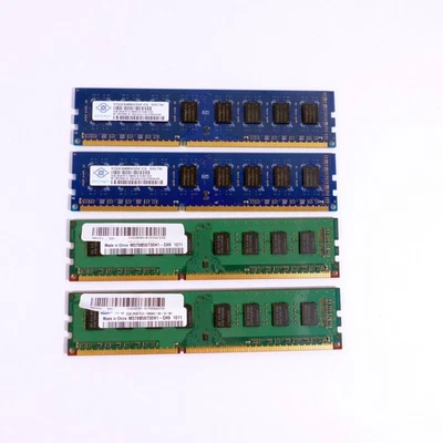 Lot of 4 PC3-10600U DDR3 2Rx8 Desktop RAM Memory 2GB each (2x Samsung 2x Nanya) - Image 1 of 4
