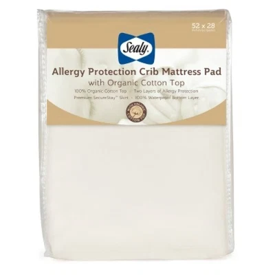 Sealy Allergy Protection Crib Mattress Pad Cover with Organic Cotton Top - Image 1 of 4