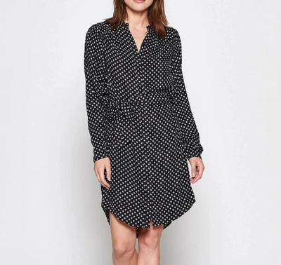 JOIE Black Myune Tie Waist Long Dolman Sleeve Shirt Dress Sz XS - Image 1 of 4