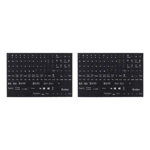  2 feuilles autocollants clavier anglais universel ordinateur lettre de remplacement - Photo 1/12