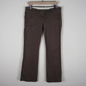 Y2K Hollister Women's Low Rise Brown Khaki Pants Size 9R Waist 34" Inseam 29" - Picture 1 of 19