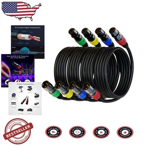 XLR Cables 10ft 4 Pack Gold-Plated Pro Mic Balanced Audio Speaker - Picture 1 of 8